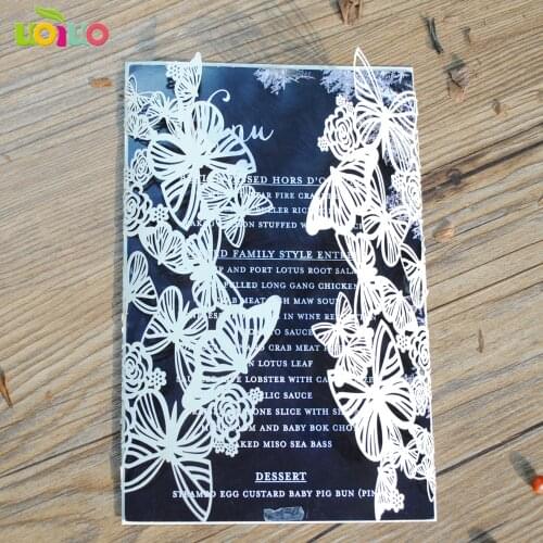 10Pcs Wedding Party Invitation Card Romantic Decorative Delicate Carved Pattern Wedding Invitations Party Supply folding card