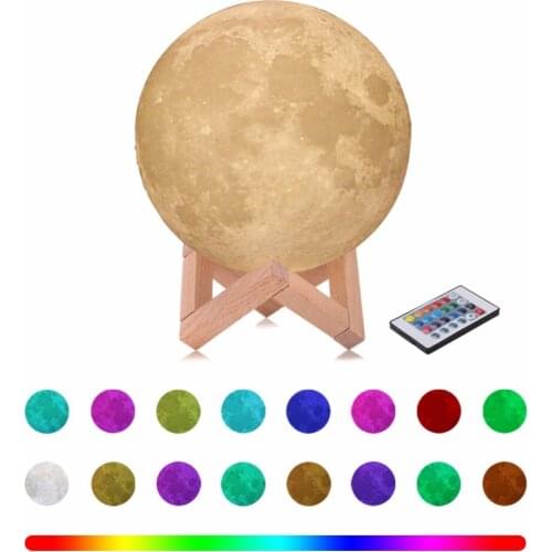 3D Print LED Moon Lamp Remote/Touch Switch Night Lamp Novelty Moon Light Lunar For Baby Kids Children Bedroom Home Decoration