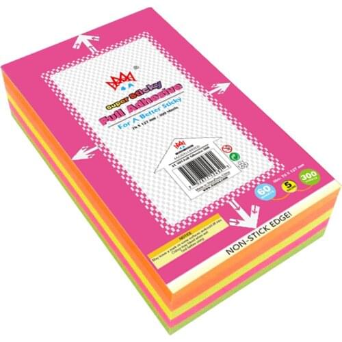 4A Sticky Full Adhesive Notes,5 1/3 x 3 Inches,60 Sheets/Color,5 Colors,Self-Stick Notes,300 Sheets,4A 305-Full Adhesive-300