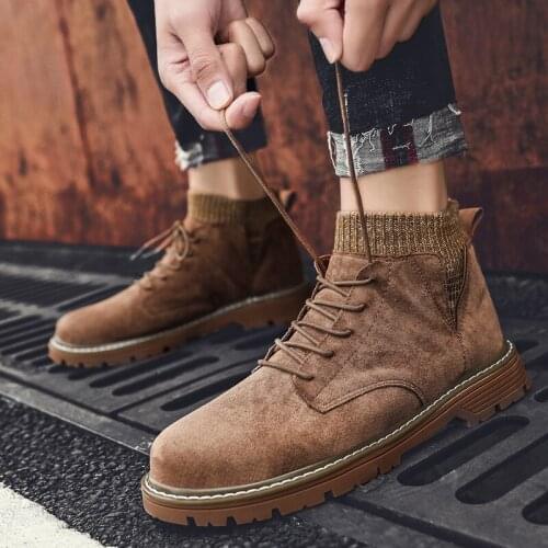 4 Style Martin Boots Mens Tooling Boots British Style Retro Mens Boots Autumn High-top Mens Boots