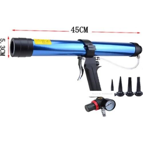 600ML Sausage Soft Pneumatic Caulking Gun Glass Glue Air Rubber Guns Tool Caulking Gun Glass Glue Gun With Control Valve 6.8 Bar