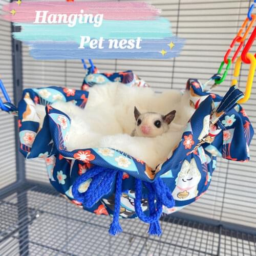 Handmade Hamster Accessories Warm Winter Small Pet Animal Fleece Bed Cage for Guniea Pig Chipmunk Sugar Glider Squirrel