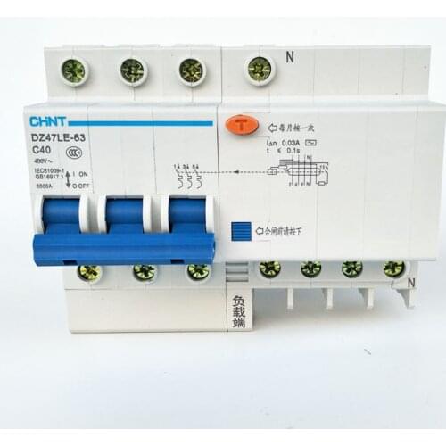 CHINT DZ47LE-63 3P+N C40A 30mA Earth Leakage Circuit Breaker/Residual Current Operated Circuit Breaker
