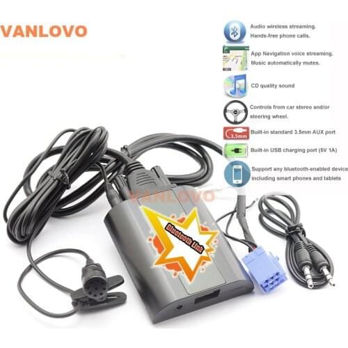 Bluetooth Link Car Kit With Aux-in Interface for Renault Clio Megane Scenic Laguna Twingo Escape Kangoo Tuner List Update List
