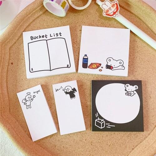 SIXONE 50 Sheets Cartoon Cute Rat Memo Pad Simple Style Notebook Kawaii Planner Stickers Diy Portable Notes School Stationery