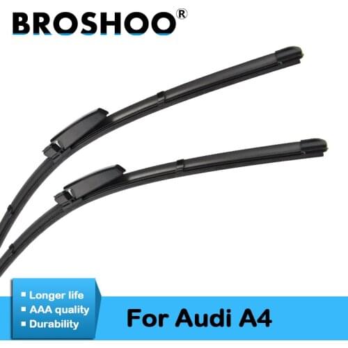 BROSHOO Car Windshield Wiper Blade Rubber For AUDI A4 B5 B6 B7 B8 B9 From 1995 To 2018 Fit Hook/Side Pin/Slider Arms Accessories