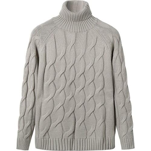 Black Turtleneck Sweaters Men Thick Warm Winter Sweater for Men New Casual Pull Homme Cotton Pullover Men Geometric Pattern Coat