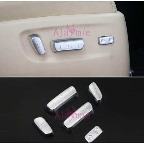 Chrome Car Styling Interior Seat Adjust Switch Cover Panel Overlay 2016-2019 For Toyota Alphard VELLFIRE 30 Accessories