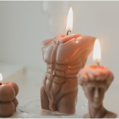 Ins Mens Artistic Body Scented Candles Weeding Candles Party Desktop Decoration Valentines Day Gift Creative Ornaments Decor