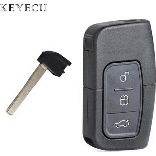 Keyecu New Smart Remote Key Shell Case 3 Buttons for Ford Focus Mondeo Galaxy S-Max C-Max Kuga 2005 2006 2007 2008 2009 2010