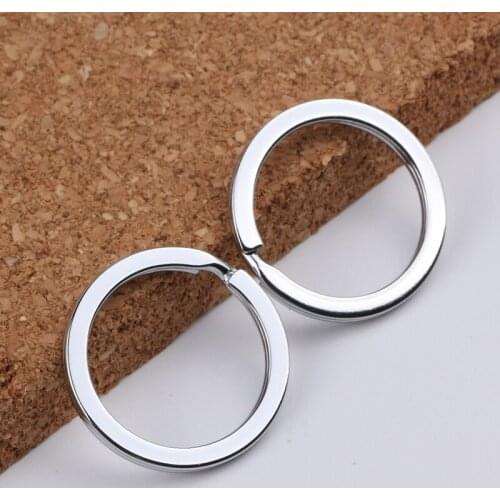 25MM Round Metal Keyring Rhodium Plated Split Key Ring Findings Fit Key Chain Making Diy 100pcs/lot