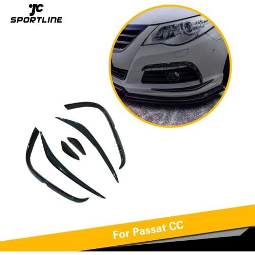 Front Bumper Fins For Volkswagen VW CC R-Line 2009 - 2012 Carbon Fiber Bumper Accessories