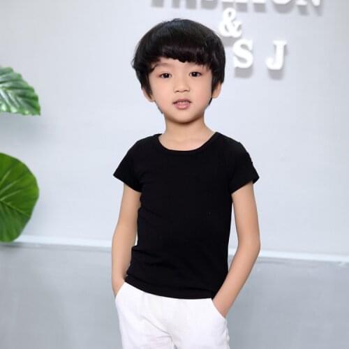 Boys Summer Cotton T Shirt Short Sleeve Kids Shirt For Baby Toddler Teenage Comfortable Clothes School Uniform Children Blouse