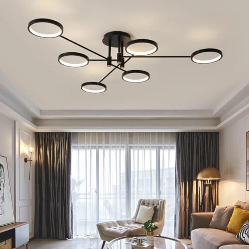 Black Modern Led Chandelier in the living room hall dining study bedroom new ceiling lamps creative branch lighting fixtures