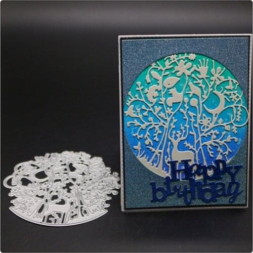YINISE Metal Cutting Dies For Scrapbooking Stencils Animals Tree Scrapbook DIY Album Cards Decoration Embossing Folder Die Cut