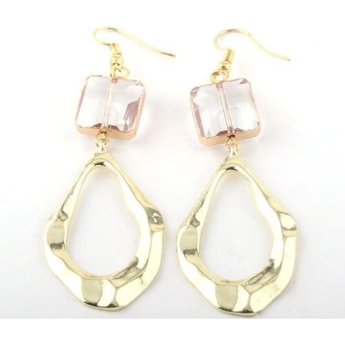 Fashion Crystal Link Metal Drop Earring