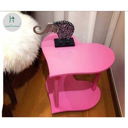 Louis Fashion Coffee Tables Modern Simple Solid Wood Heart Type Small Apartment Creative Sofa Side Mini