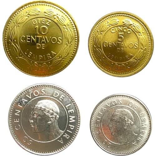 Set 4 Coins from Honduras America New Original Coin Unc Genuine Coins