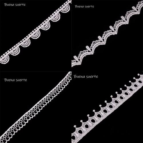 New ! 2Y 4 Kinds of Style Small Flowers Butterfly Handmade Trim Material Lace Fabric Ribbon DIY Garment Sew Accessories Narrow