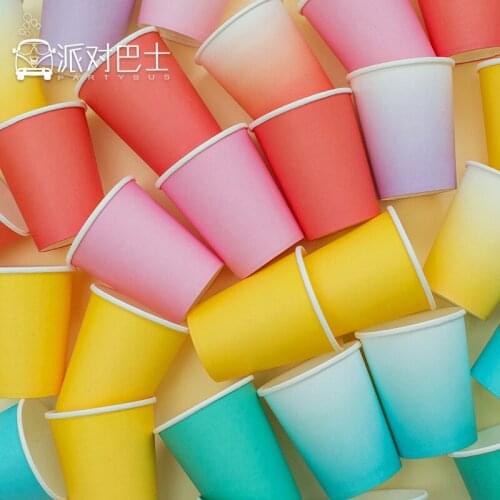 Disposable Paper Cup Disposable Hot Drink Tableware Birthday Event Picnic Party Dress Up Supplies 8 Packs Multicolor Optional