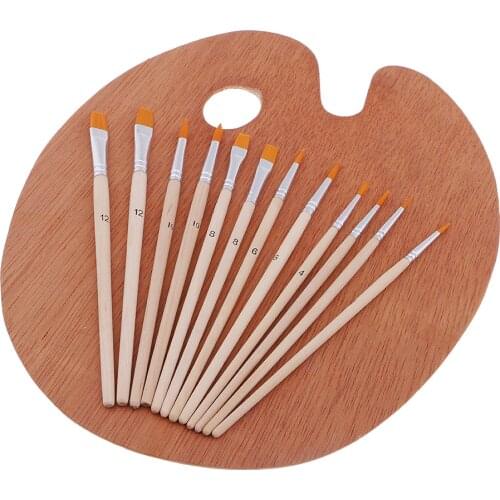 Pro 12pcs Paint Brushes Palette for Artist Acrylic Oil Watercolor Paintings