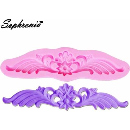 10PCS/SET Fondant Retro Relief Flower Silicone Mold Lace Gumpaste Chocolate Clay Candy Molds Cake Border Decorating Tools m896