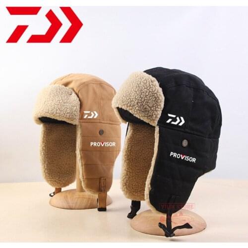 Daiwa Fishing Hat Winter Men Women Outdoor Riding Face Protection Cold Ear Protection Warm Hat Windproof Ski Ear Hat Bomber Hats