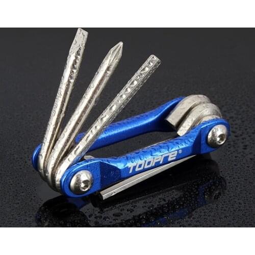 TOOPRE Bicycle 92g Blue Allen Wrench Chromium Vanadium Steel Iamok Bike Light TL-833 6 In 1 Multifunction Tool