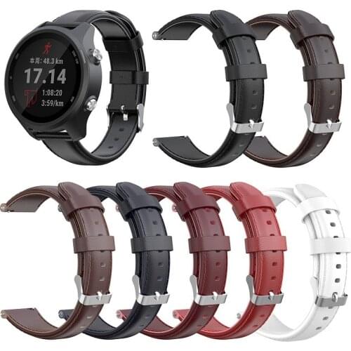 Genuine Leather Replacement Watch Band Wrist Strap for Garmin forerunner 245 645 vivoactive 3 music Smart Watch High Quality 6.4