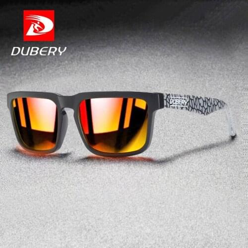DUBERY Brand Polarized Sunglasses Mens Mirror Leg Printing Fashion Casual Sports Style Suitable For Outdoor Sports UV400 D710