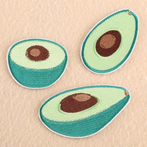 Avocado Iron on Transfer Patches Embroidery Green Patches for T-shirt Fill Hole Appliqued DIY Sewing Patterns Accessories