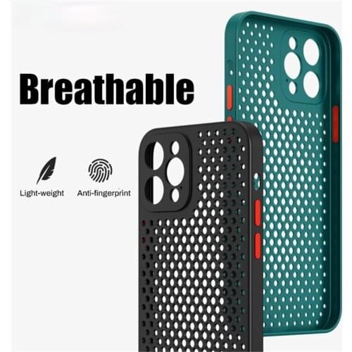 Ultra Slim Cell Phone Case For iPhone 11 12 Pro Max XR X XS Mini 8 7 6S 6 Plus SE 2 Hollow Heat Dissipation Soft Silicone Cover
