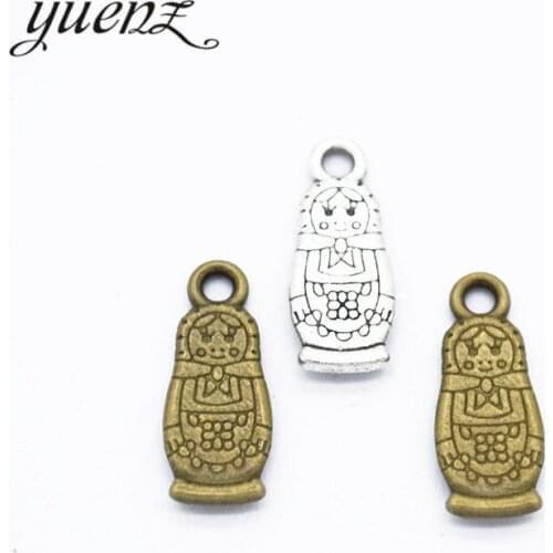 YuenZ 25pcs Antique Silver color Matryoshka Charm fit for pandora style Bracelets Pendant DIY Metal Jewelry Making 17*7mm I1113