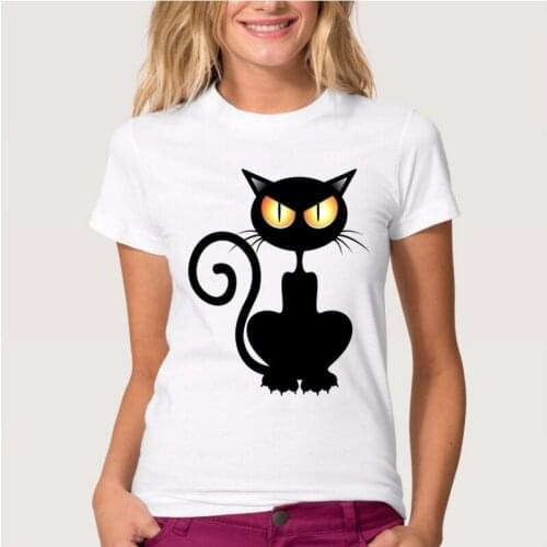 Plus Size Woman T Shirt Cat Printed Harajuku Short Sleeve Casual Round Neck Summer Tops Vetement Femme Cheap Clothes China ey