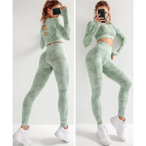 Women Gym Set Clothes 2 Piece Yoga Set Sports Bra and Leggings Jogging Seamless Workout Sports Tights Women Fitness Sports Suit