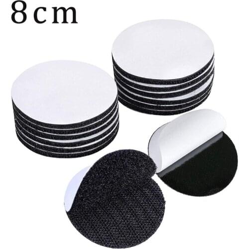 10pairs 8cm Black Strong Self Adhesive Fastener Dots Stickers velcros Sofa Mat Carpet Anti Slip temperature resistance hook loop