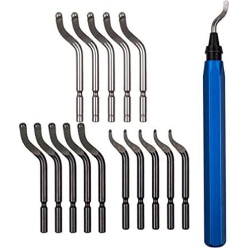 15PCS Handle Burr Metal Deburring Remover Cutting Tool Deburr Cutters Metal Deburring Tool Kit For Copper Steel Cutter