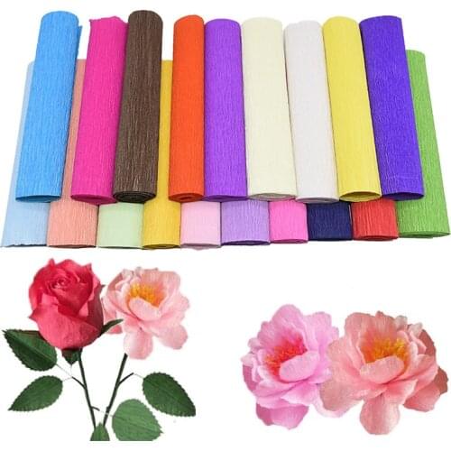 250cm*25cm Origami Crepe Paper Wrinkled Paper Crafts DIY Artifiical Flower Wrapping Paper Roll Handmade Scrapbooking Supplies