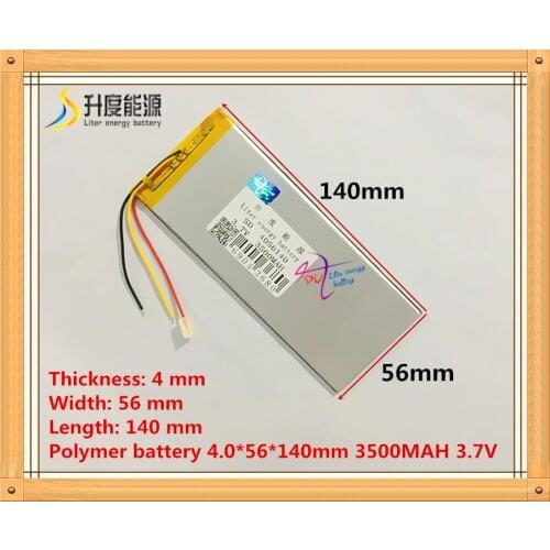 3 wire Tablet pc 4056140 3.7V 3500mAH 4055140 (polymer lithium ion battery) Li-ion battery for tablet pc