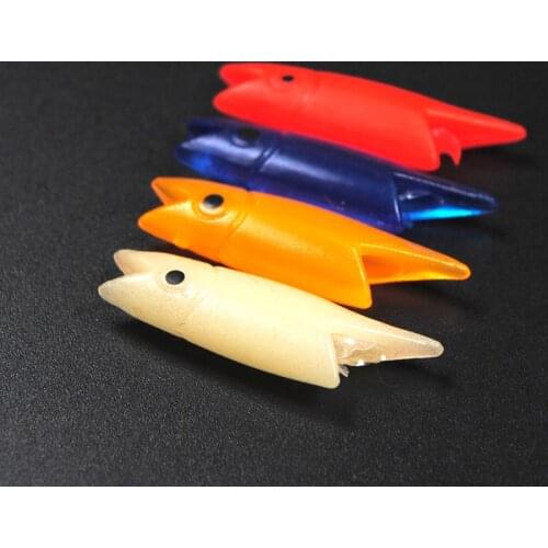 3cm 0.7g Red / Dark Bule / Orange / Luminous White Silicone Fish Head DIY Sabiki Rig material Lure soft bait