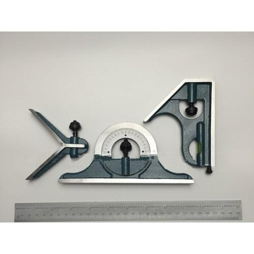 300MM Combination Square Angle Ruler Stainless Steel Universal Bevel 180 Degree Angle Combination Square Protractor Ruler