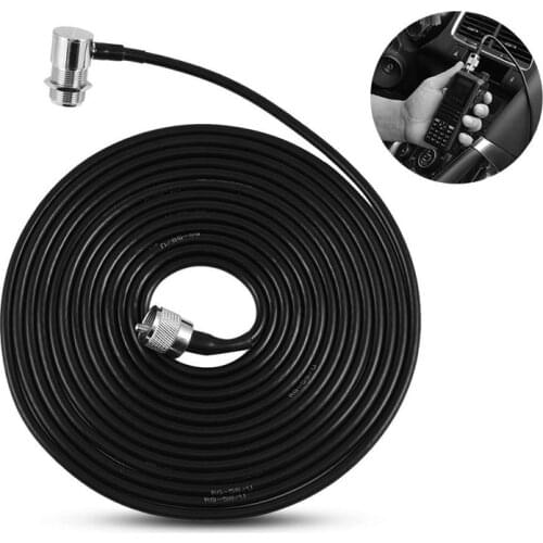 5M 16ft Feeder Cable for Car Transceiver Moblie Radio Extension Cable for Kenwood ICOM ALINCO Yaesu FT-1802M Car Radio Antenna