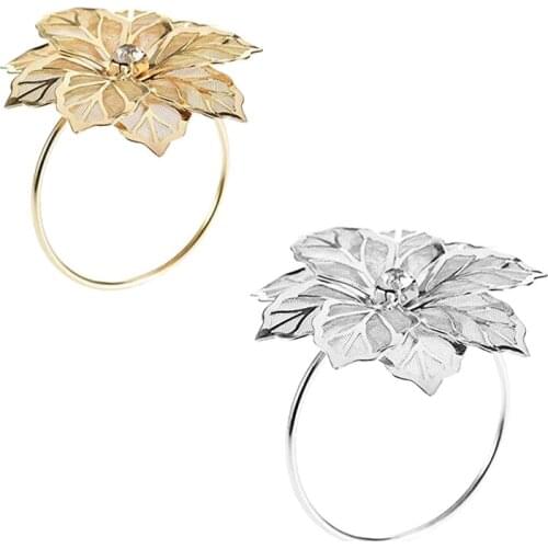 6Pack Napkin Rings, Gold Napkin Rings Buckles for Table Decorations, Wedding, Dinner,Party, DIY Decoration