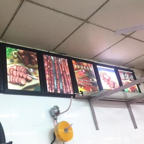 A2x5pcs Black Snap Aluminum Frame LED Restaurant Menu Display Lightboxes Lightbox