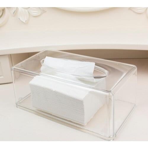 Facial Tissue Box Holder Clear Acrylic Storage Organizer for Kitchen Restaurant Hotel Clear Acrylic Storage Organizer