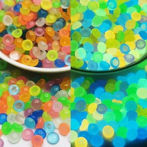 New 7x4mm 100pcs Glow In The Dark Fishing Loose Beads Luminous plastic flat beads Luminous DIY Jewelry Making Acrylic Beads