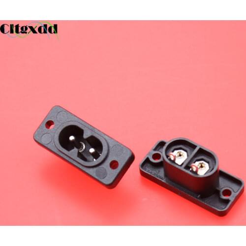 Cltgxdd IEC320 C7 2 Terminal AC Power Plug Inlet Socket AC 250V 2.5A Black two cores of weldable wire socket power supply