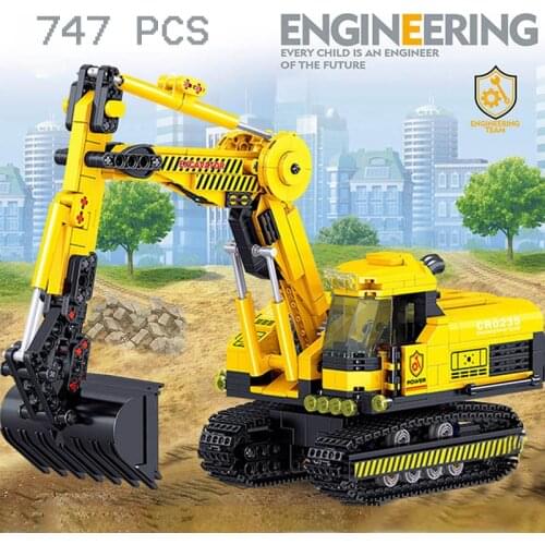 747pcs Engineering Excavator Building Blocks Set City Construction Truck Brick Toys Car For Children Kid