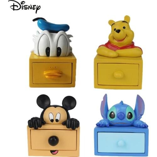 Disney Mickey Mouse Donald Duck Stitch Pooh Anime Model Action Figure Collection Dolls Cartoon Jewelry Storage Box toys for kids