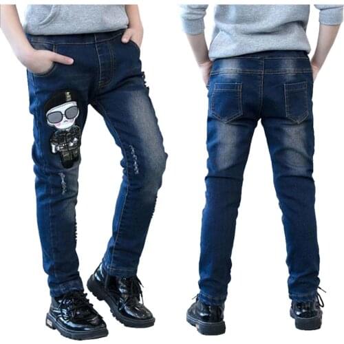 Children jeans boys long style cotton jeans 5-13 Y teenage Autumn spring denim trousers big boy trousers casual pants outwear